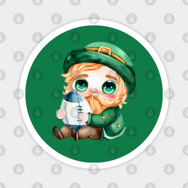 Lucky Rugby Irish Leprechaun Magnet by Merlyn Morris